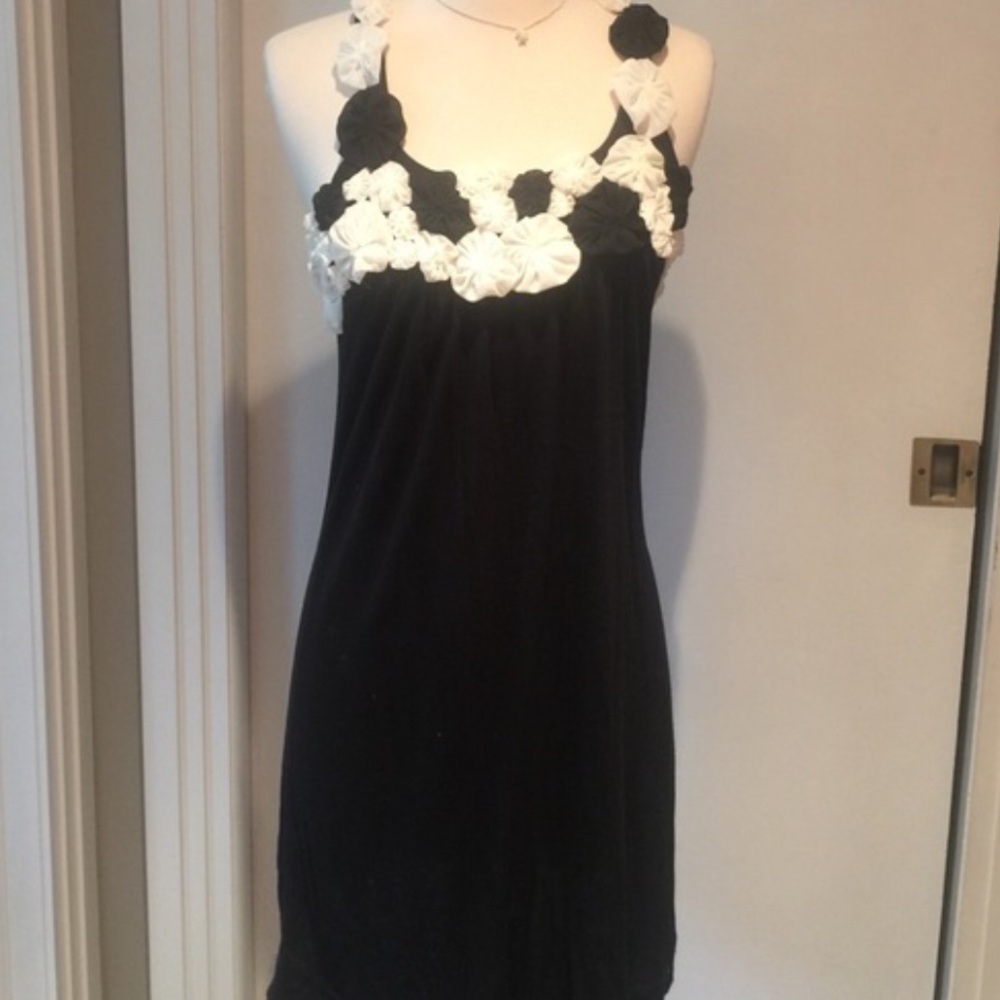 Romeo & Juliet Couture Black Dress with Flowers